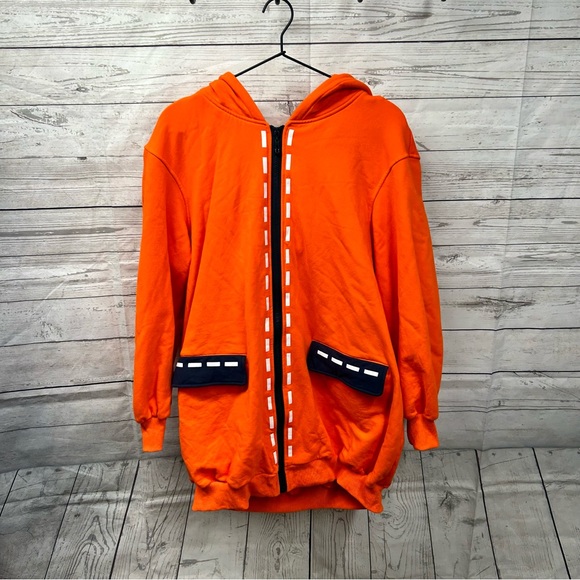 EUC C-Zofek Runa Yomuzuki Anime Cosplay Orange Hoodie Bunny Ears Tail size M - Picture 7 of 7